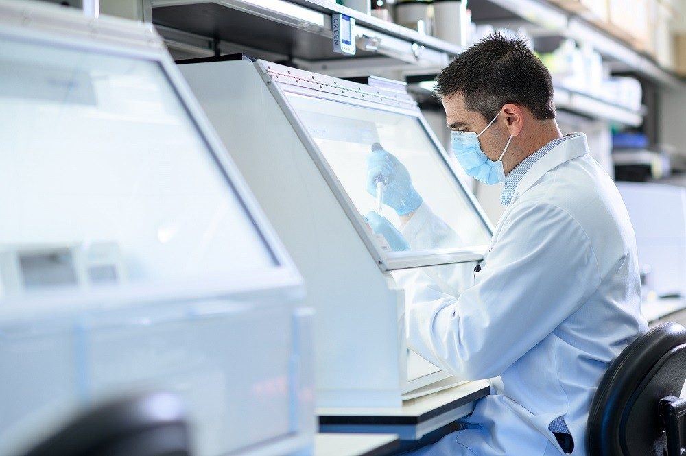 Researcher in lab