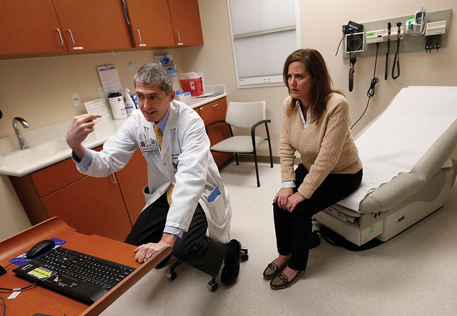 patient Caroline Wetherall and Benjamin Smith, M.D.